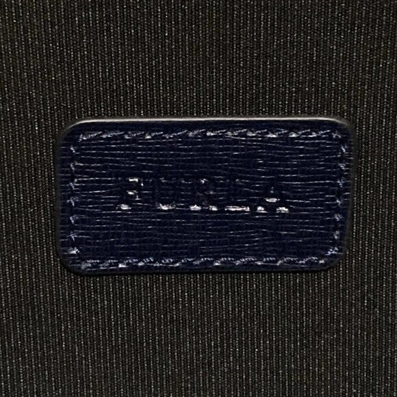 Auth FURLA Black Navy Nylon Leather Business Bag - Picture 6 of 10